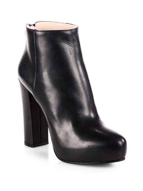 prada patent leather platform boots|prada ankle length leather boots.